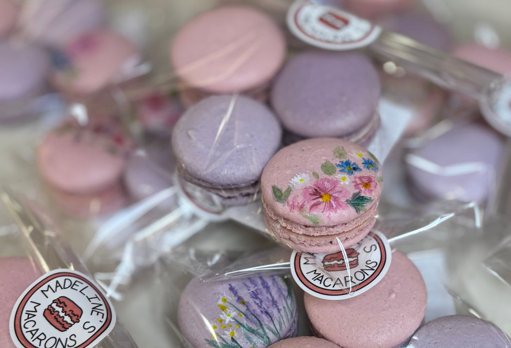 Hand Painted Floral Design Macarons